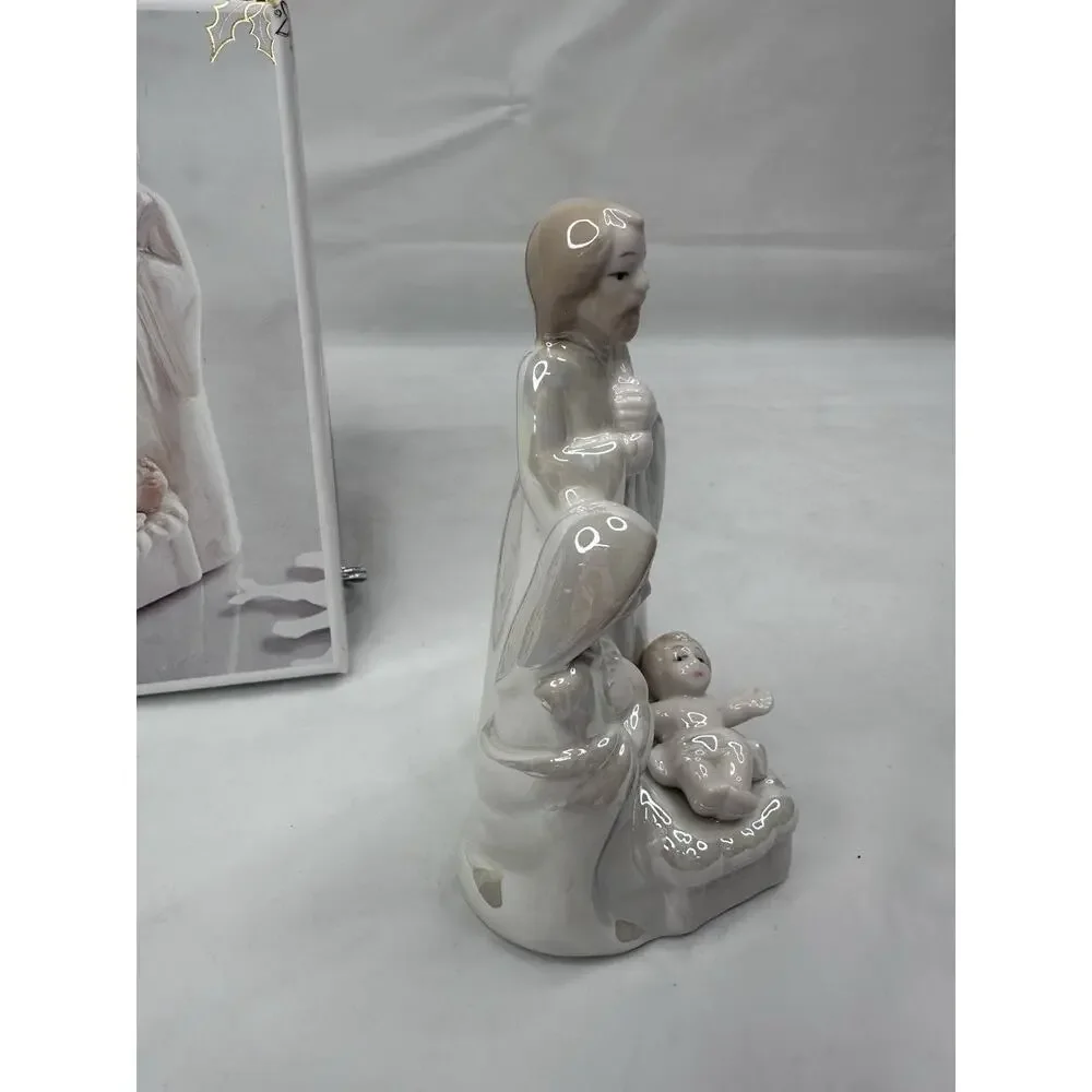 Pier 1 Nativity Figurine Holy Family Iridescent Porcelain Ceramic 4